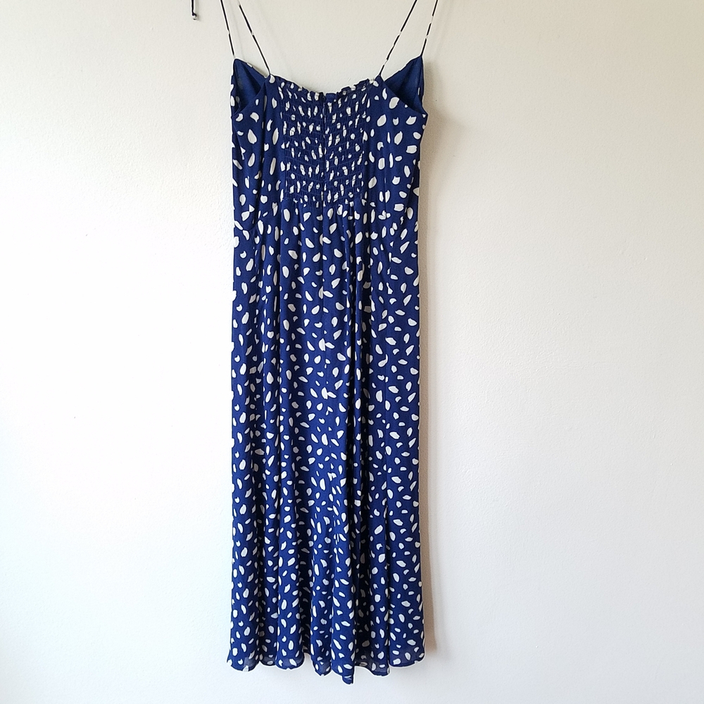 Reformation Juliette Moray Blue Midi Dress Spaghetti Strap Sweetheart Neckline - Picture 6 of 16